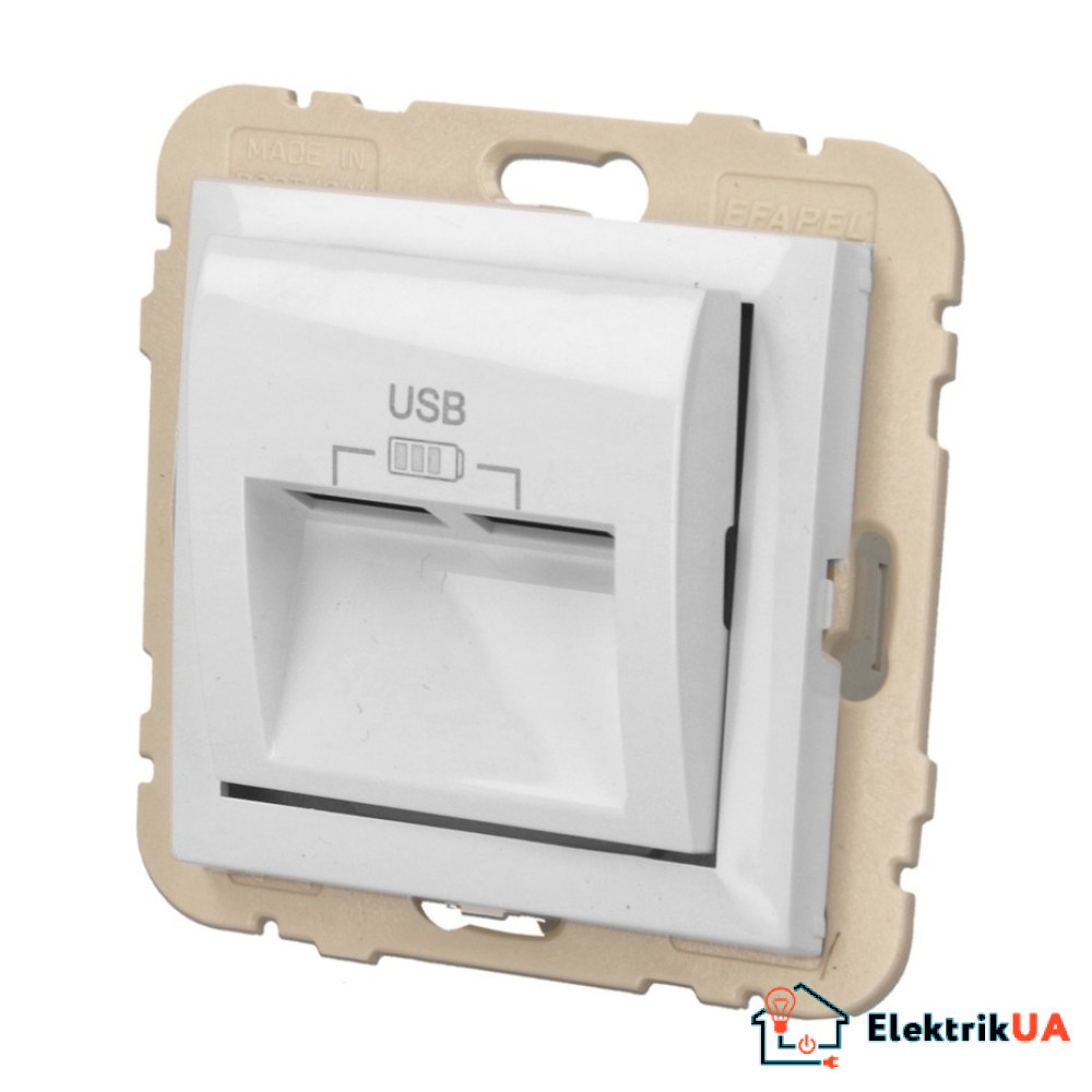 Розетка USB двойная Efapel Logus Белый 21384 TBR